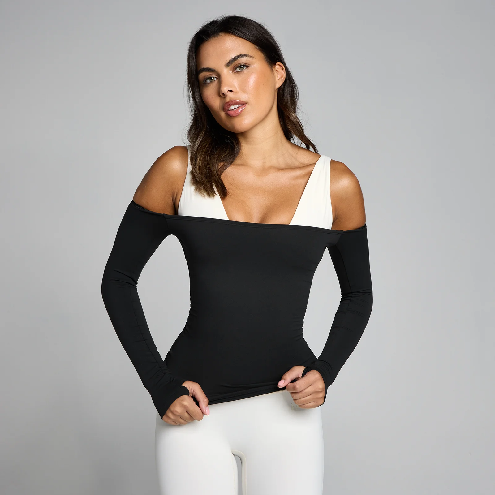 MP Naiste Tempo Off The Shoulder LS Top - Must - S Pilt 1