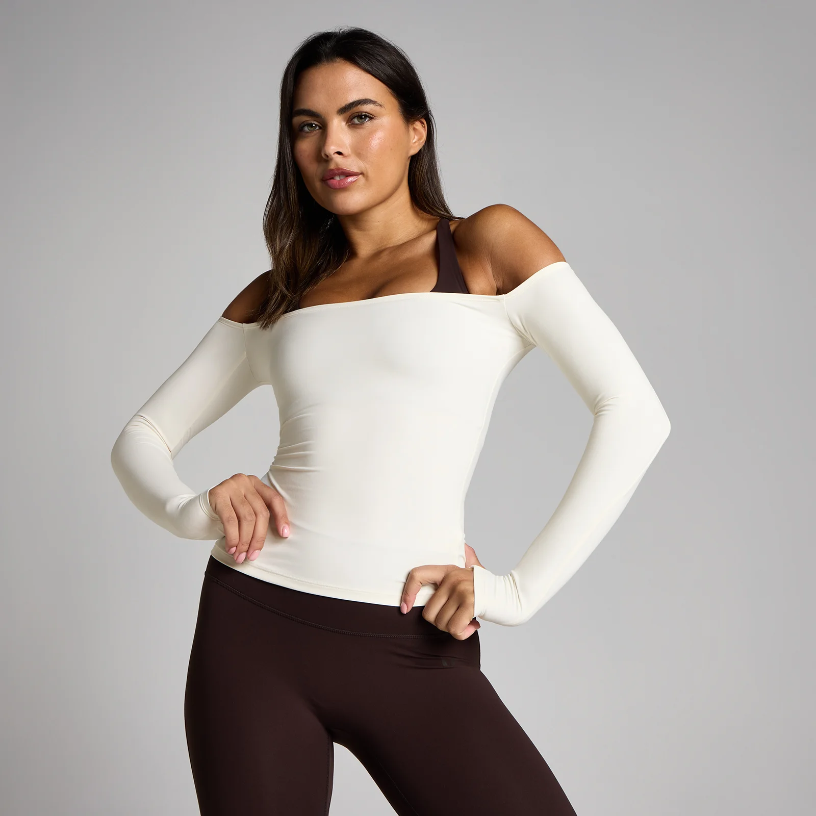 MP Naiste Tempo Off The Shoulder LS Top - Vanilje - XS Pilt 1
