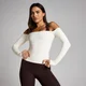 MP Naiste Tempo Off The Shoulder LS Top - Vanilje