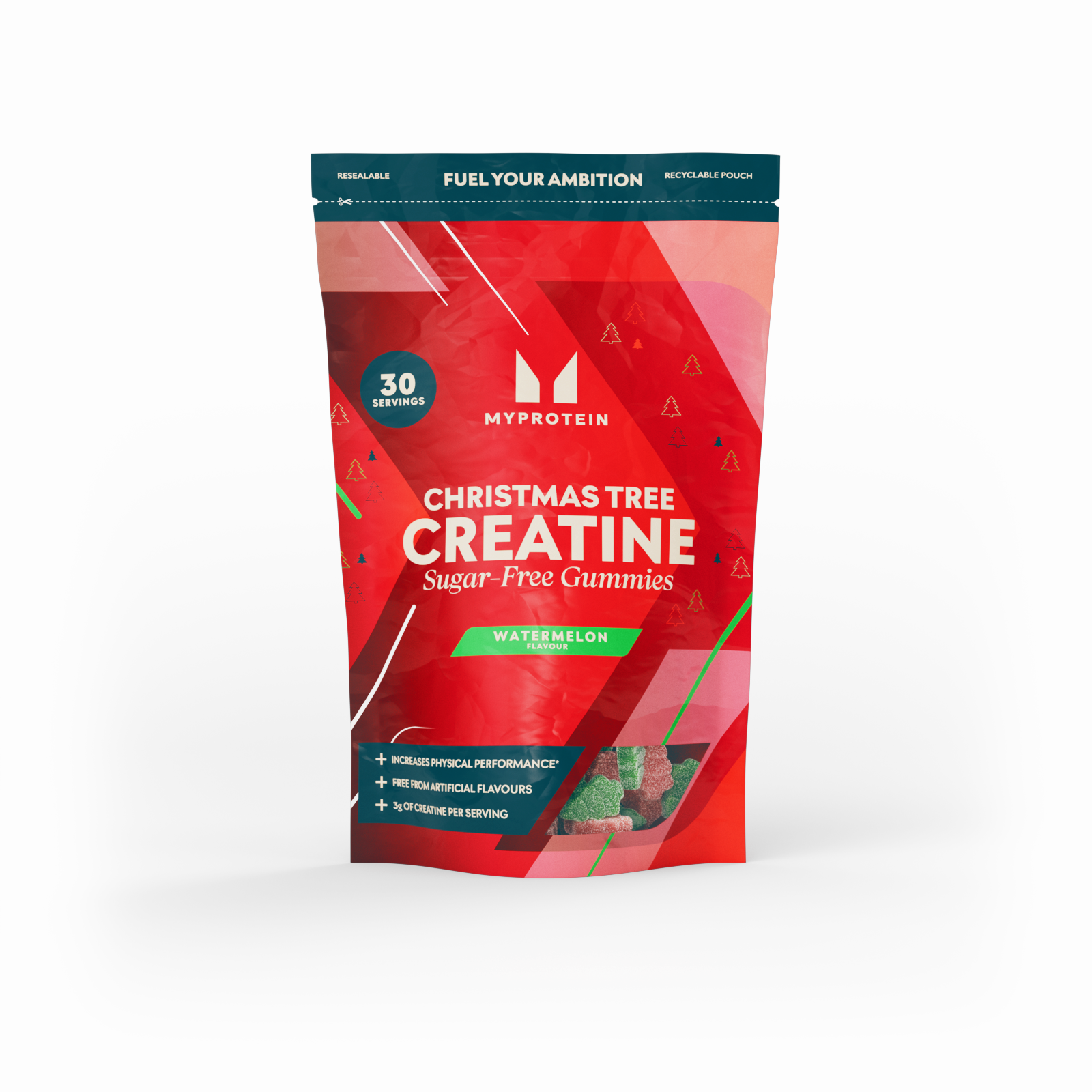 Suhkruvabad Kreatiin Gummid - 90 GUMMIES - 30Portsjonit - Arbuus Pilt 1