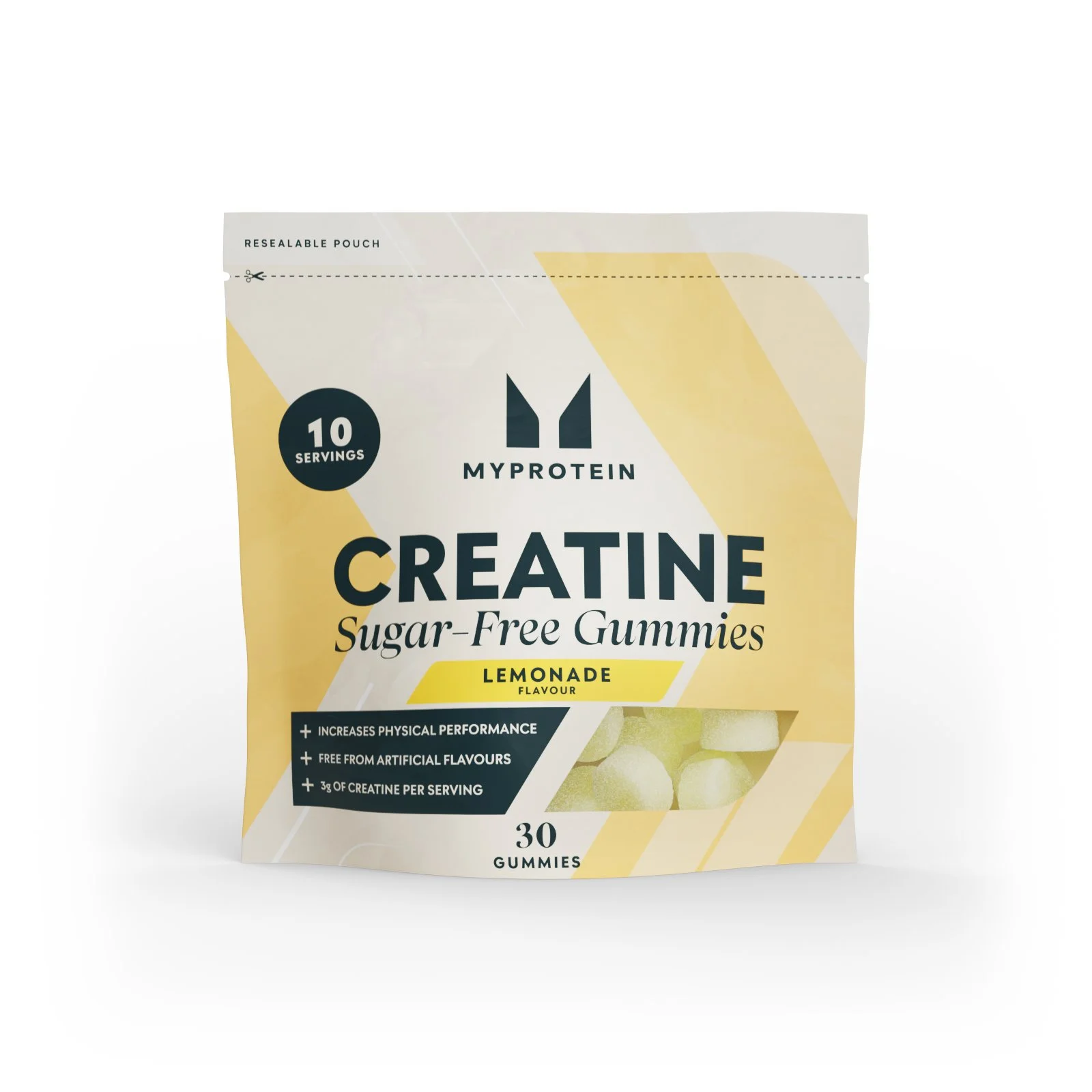 Kreatiini kummikommid - 30 Gummies - 10Portsjonit - Lemonade (Sugar-Free) Pilt 1