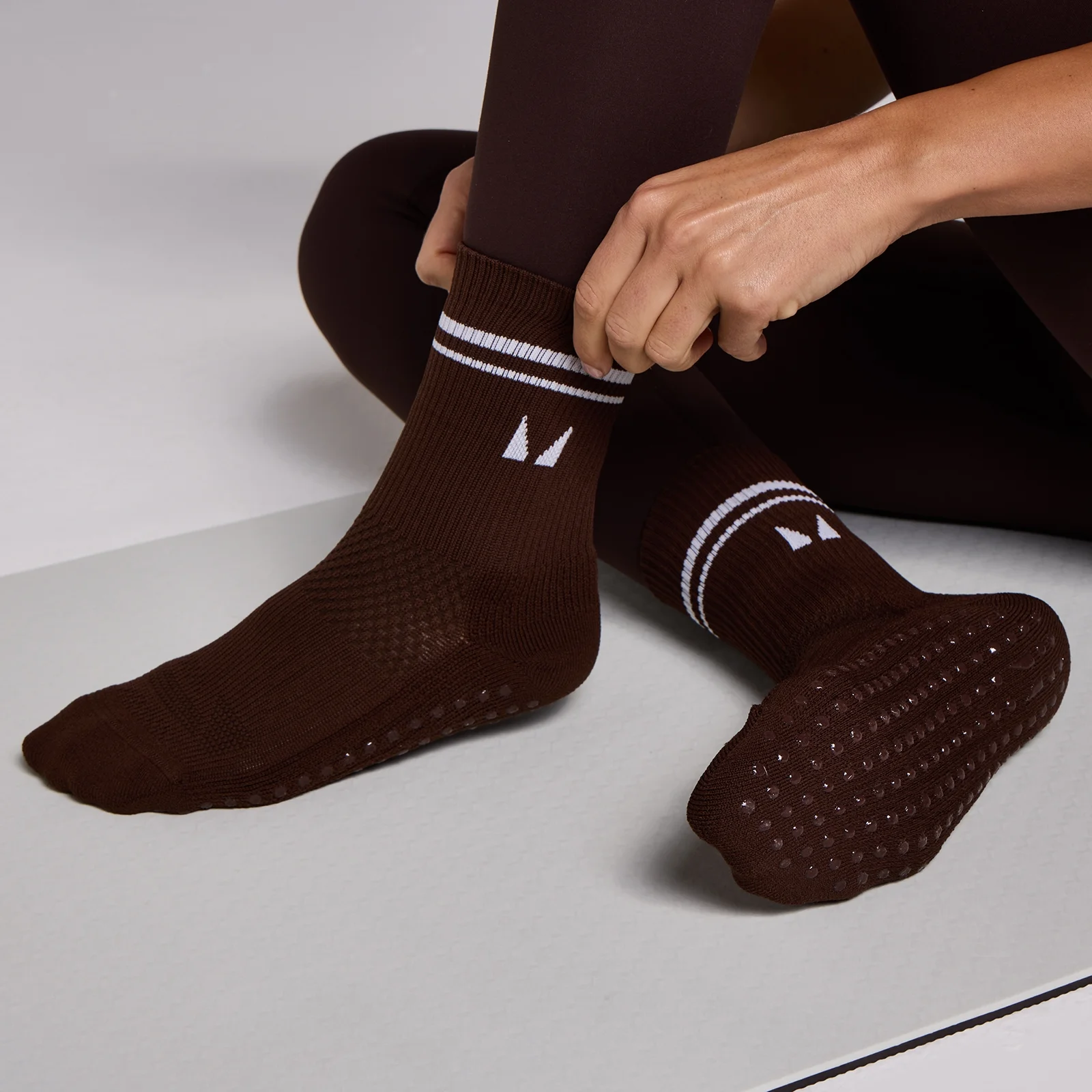 MP Pilates Socks (2 pack) - Cocoa/Pearl - UK 2-5 Pilt 4