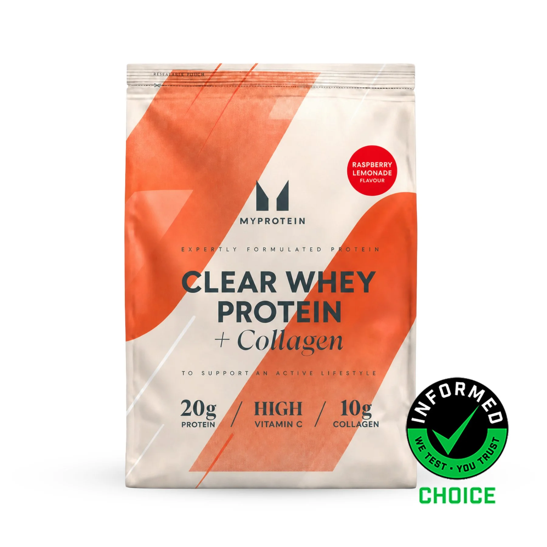 Clear Protein | Whey & Collagen - 1440g - 60Portsjonit - Vaarikalimonaad Pilt 1