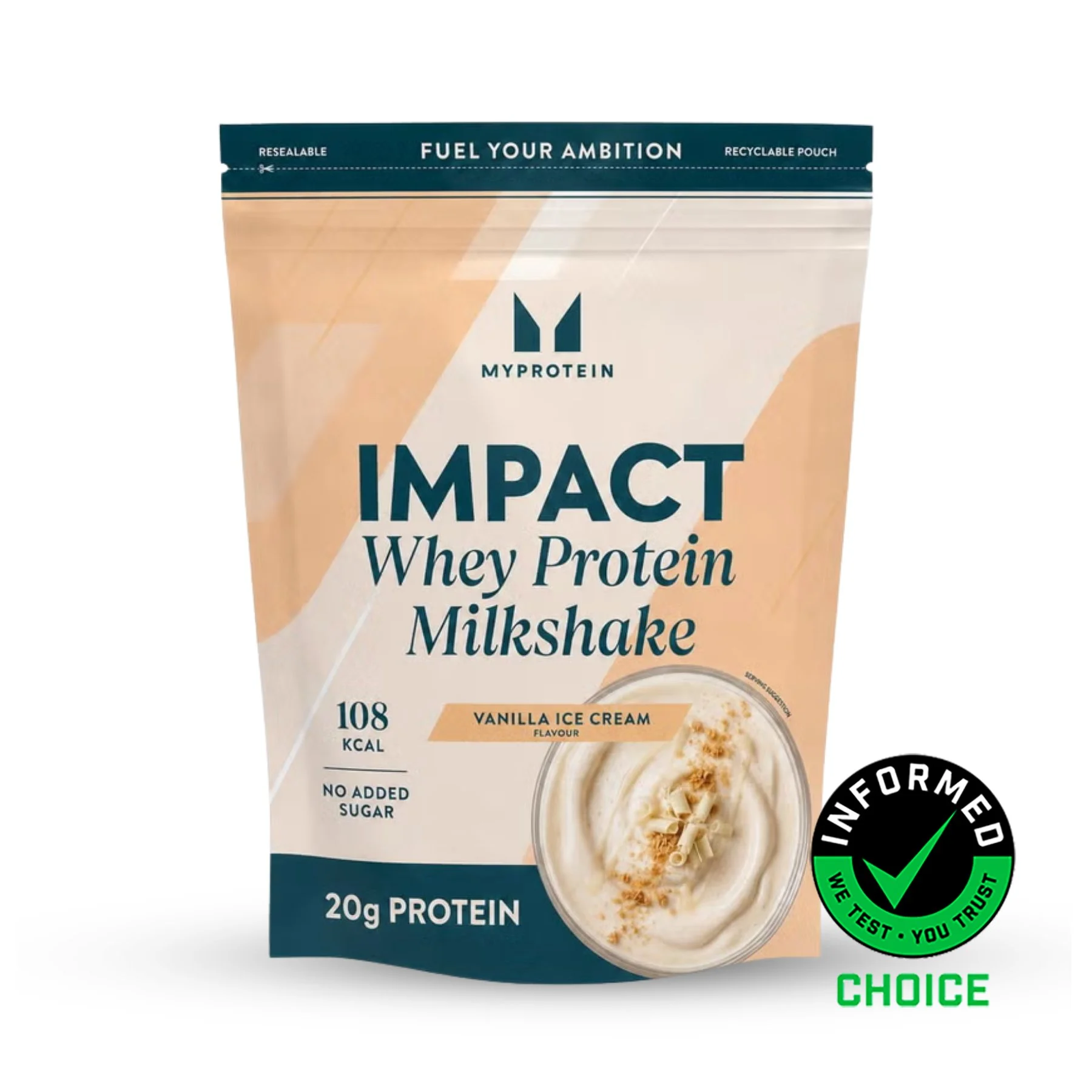 Impact Whey Protein Milkshake - 2610g - 90Portsjonit - Vaniljejäätis Pilt 1