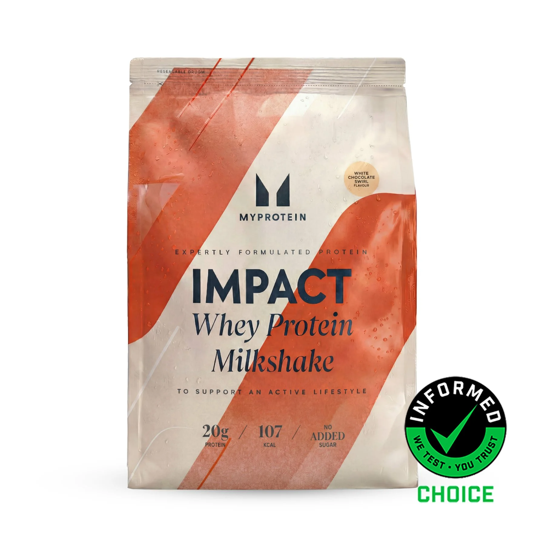 Impact Whey Protein Milkshake - 120Portsjonit - White Chocolate Swirl Pilt 1