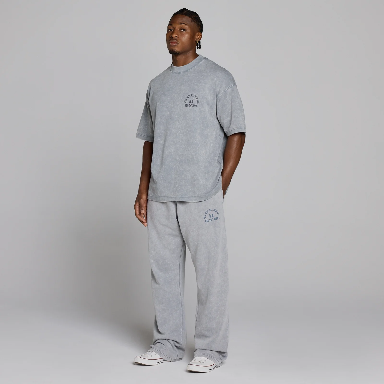 MP X Gold's Meeste Washed Graphic Oversized Dressipüksid - Steel Blue - L Pilt 5