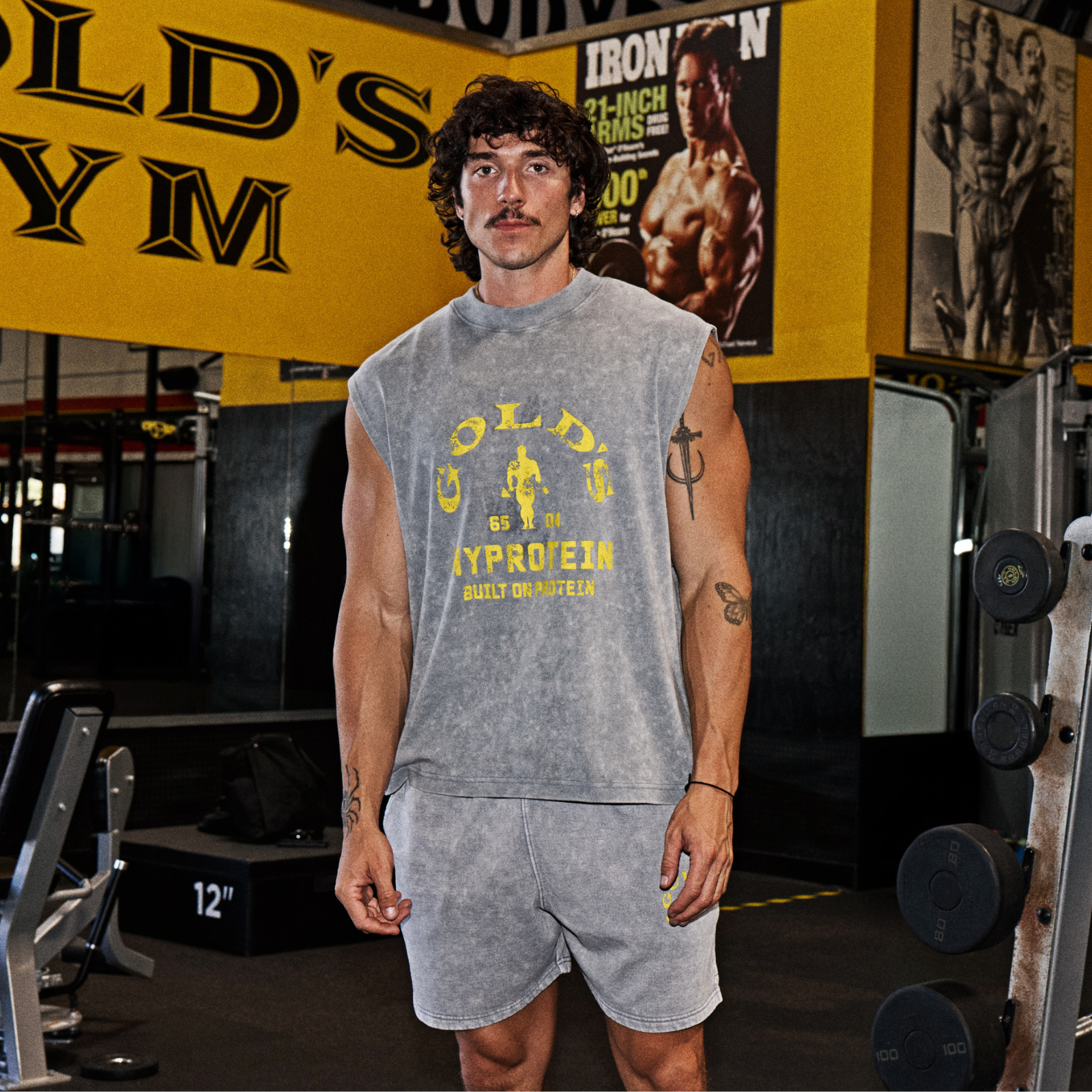 MP X Gold's Meeste Washed Graphic Oversized Tank - Steel Blue - XL Pilt 1